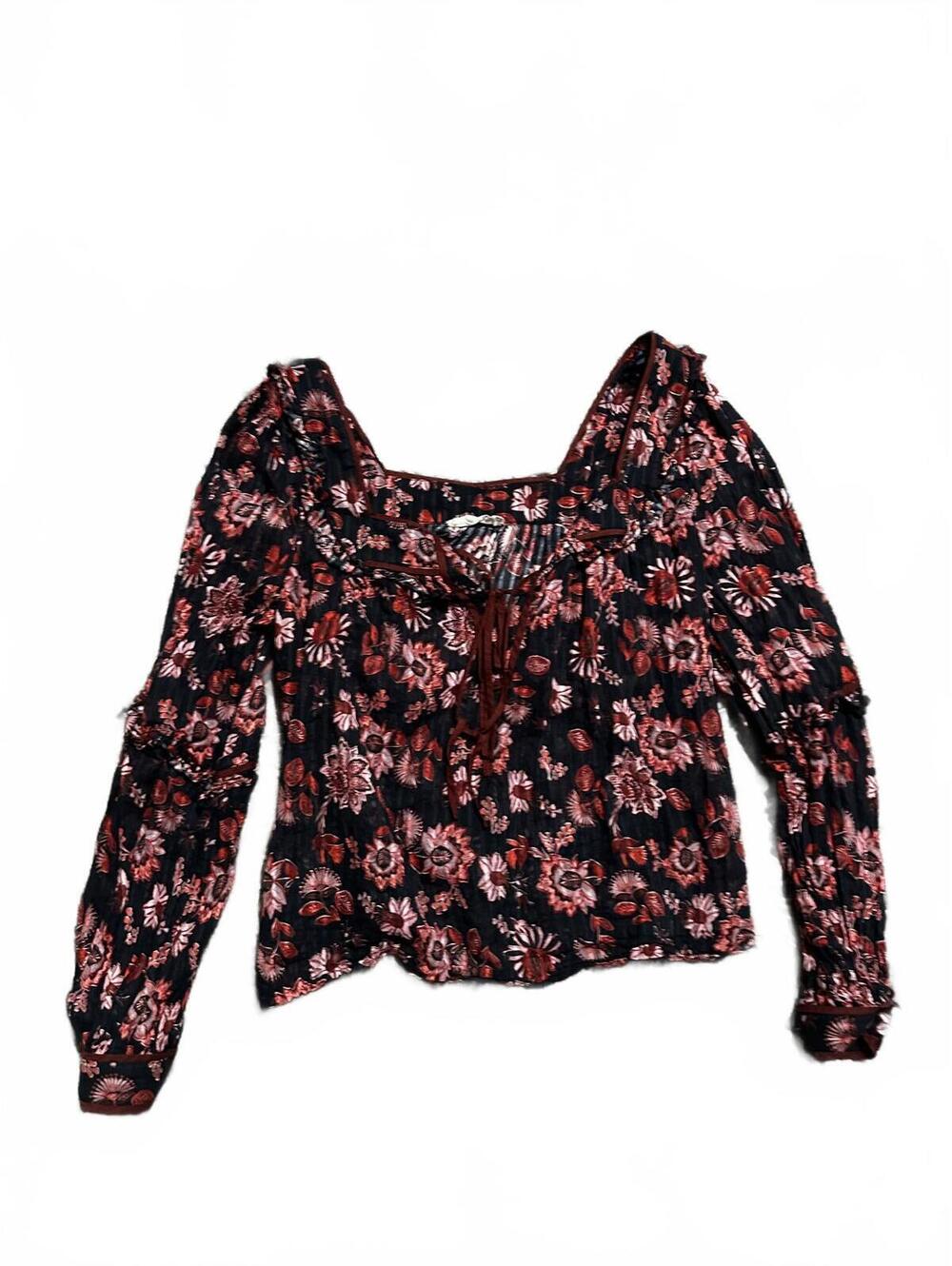 Stevie May Peasant Style Floral Print Longsleeve Size L
